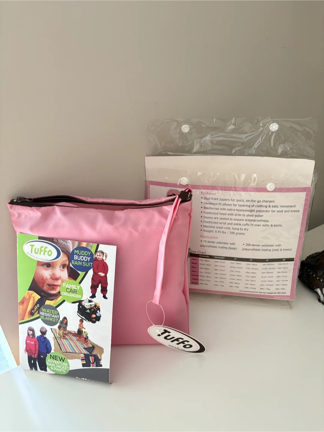 Tuffo Muddy Buddy Rain Waterproof Coveralls - Pink 2T image indicator(2)