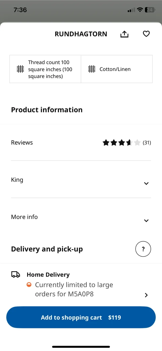 IKEA RUNDHAGTHORN King Duvet Cover Set - Anthracite image indicator(2)