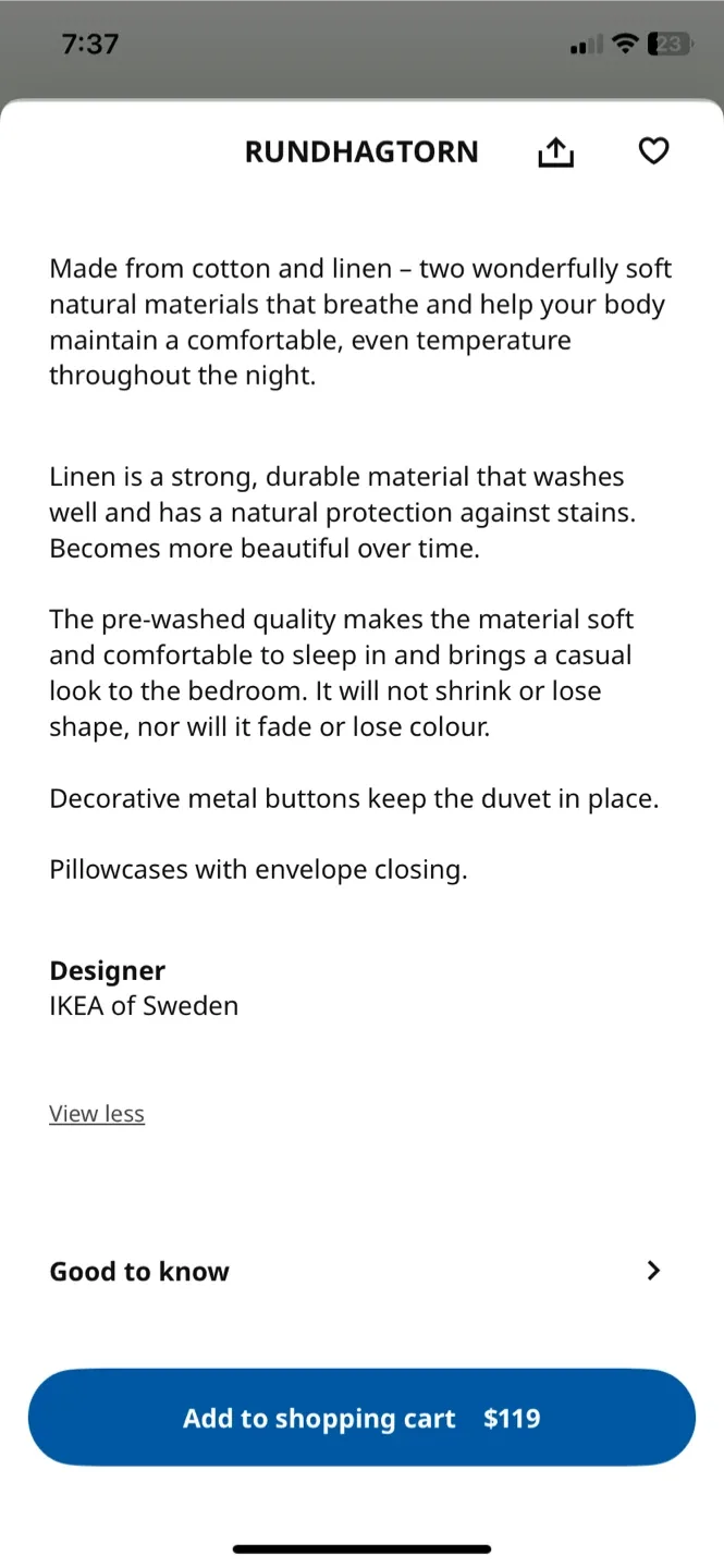 IKEA RUNDHAGTHORN King Duvet Cover Set - Anthracite image indicator(3)