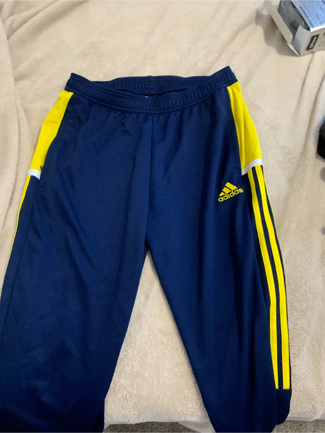 Adidas Track Pants - Navy & Yellow can do drop of image indicator(2)