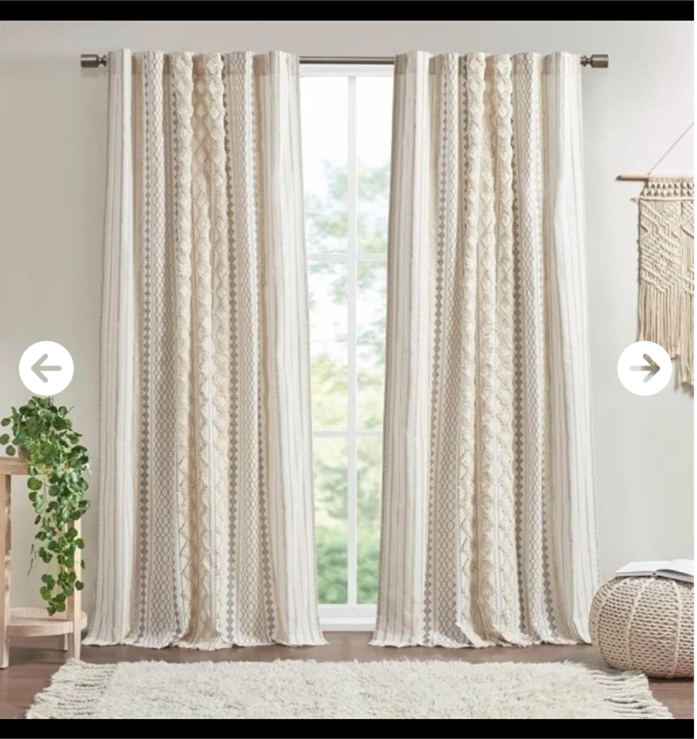 INK+IVY Imani 100% Cotton Single Panel Curtain