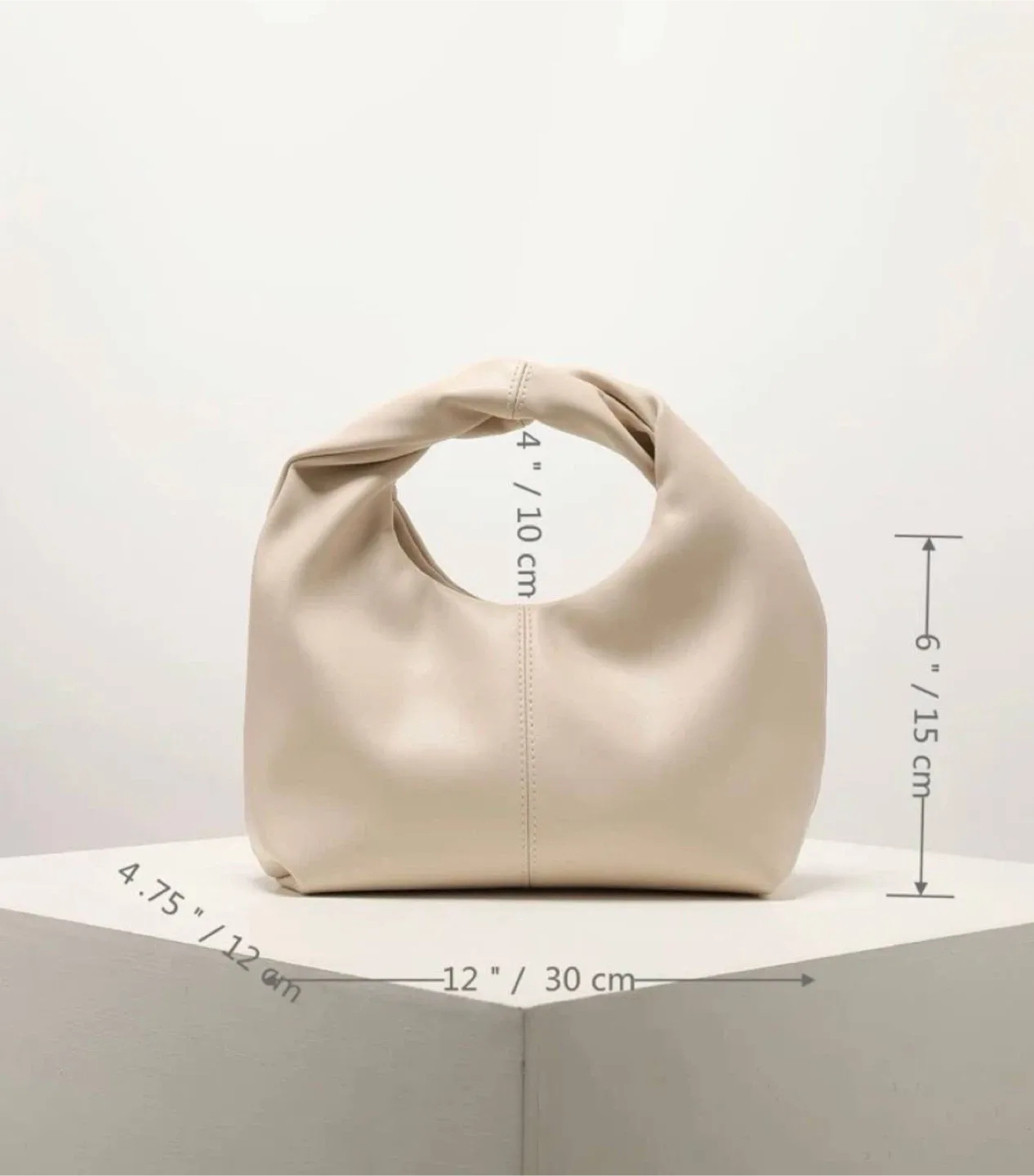 Hobo Bag with Ruched Strap beige image indicator(5)
