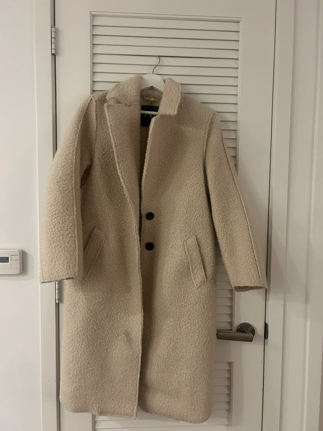Zara off White Teddy Coat
