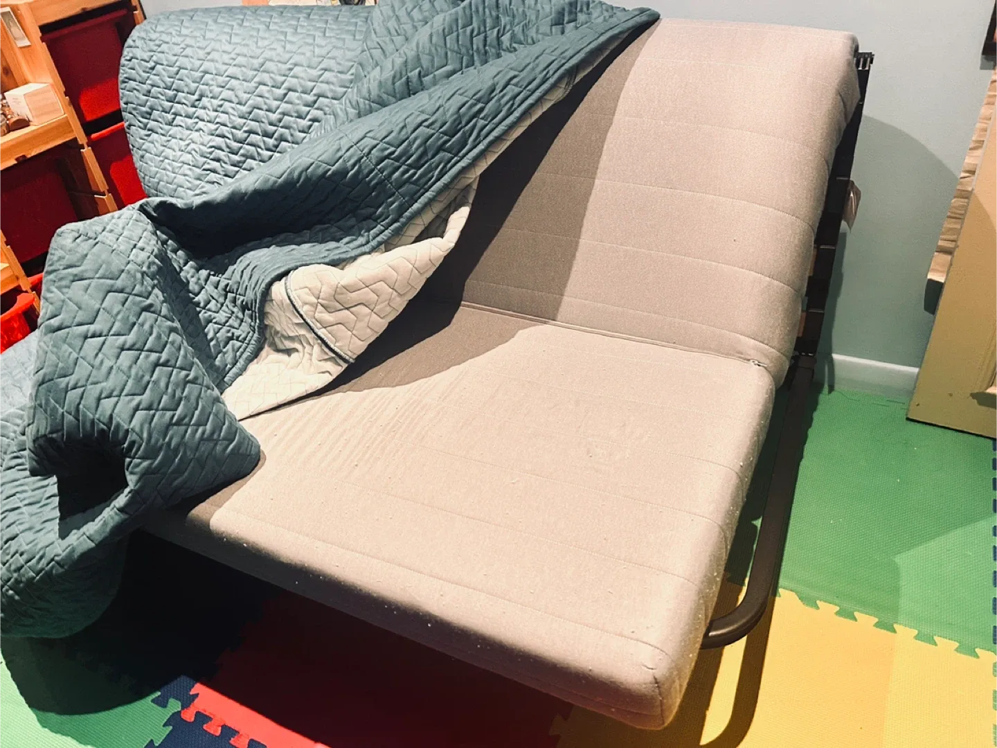 IKEA Lycksele Lovas Sofabed with Blue Cover image indicator(3)