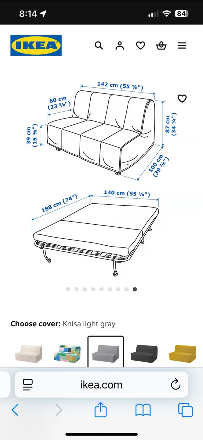 IKEA Lycksele Lovas Sofabed with Blue Cover image indicator(6)