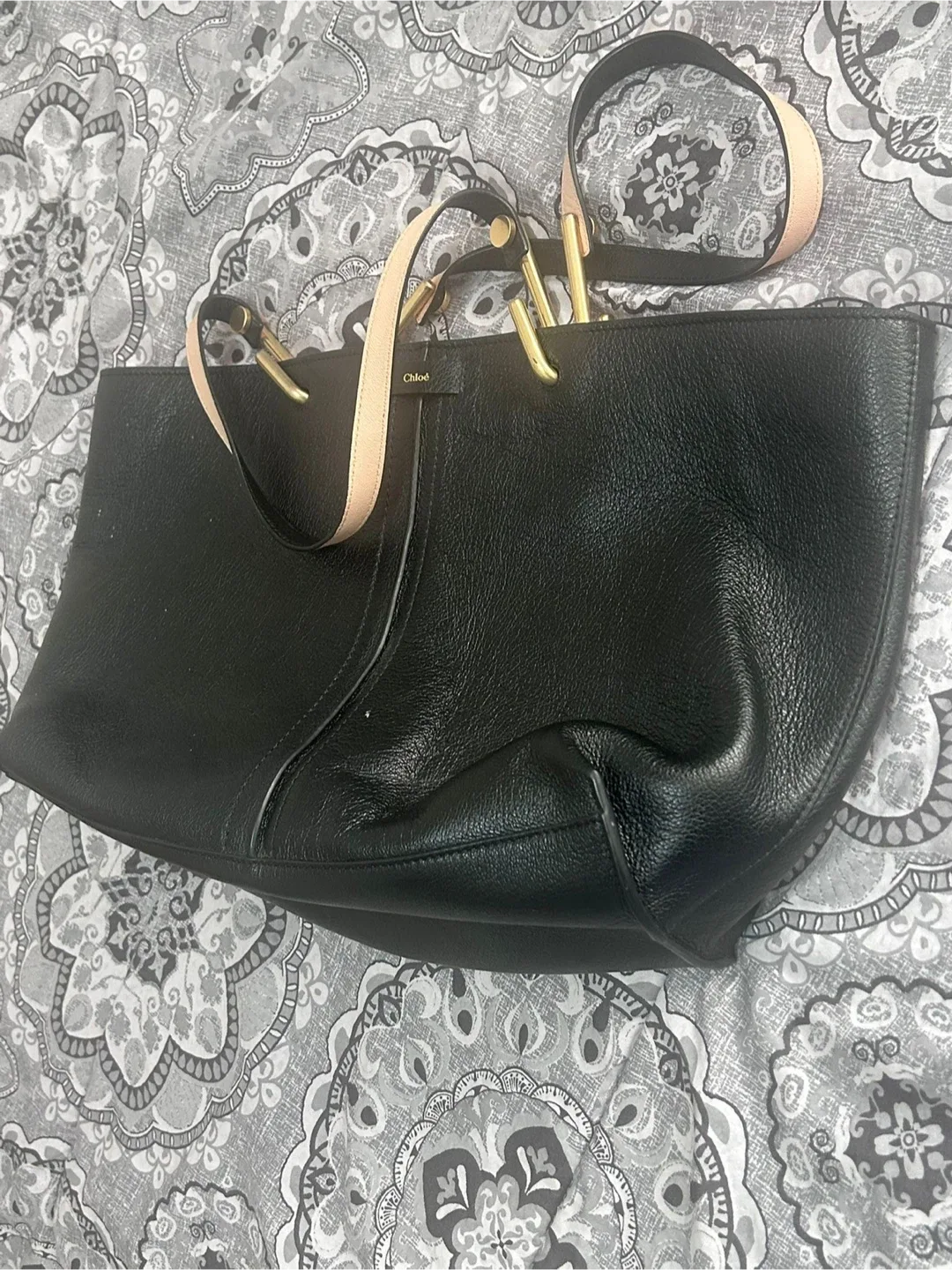Chloé Black Leather Tote Bag