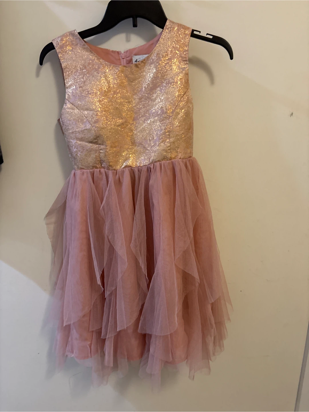 Angelina Girls' Dress - Pink & Gold