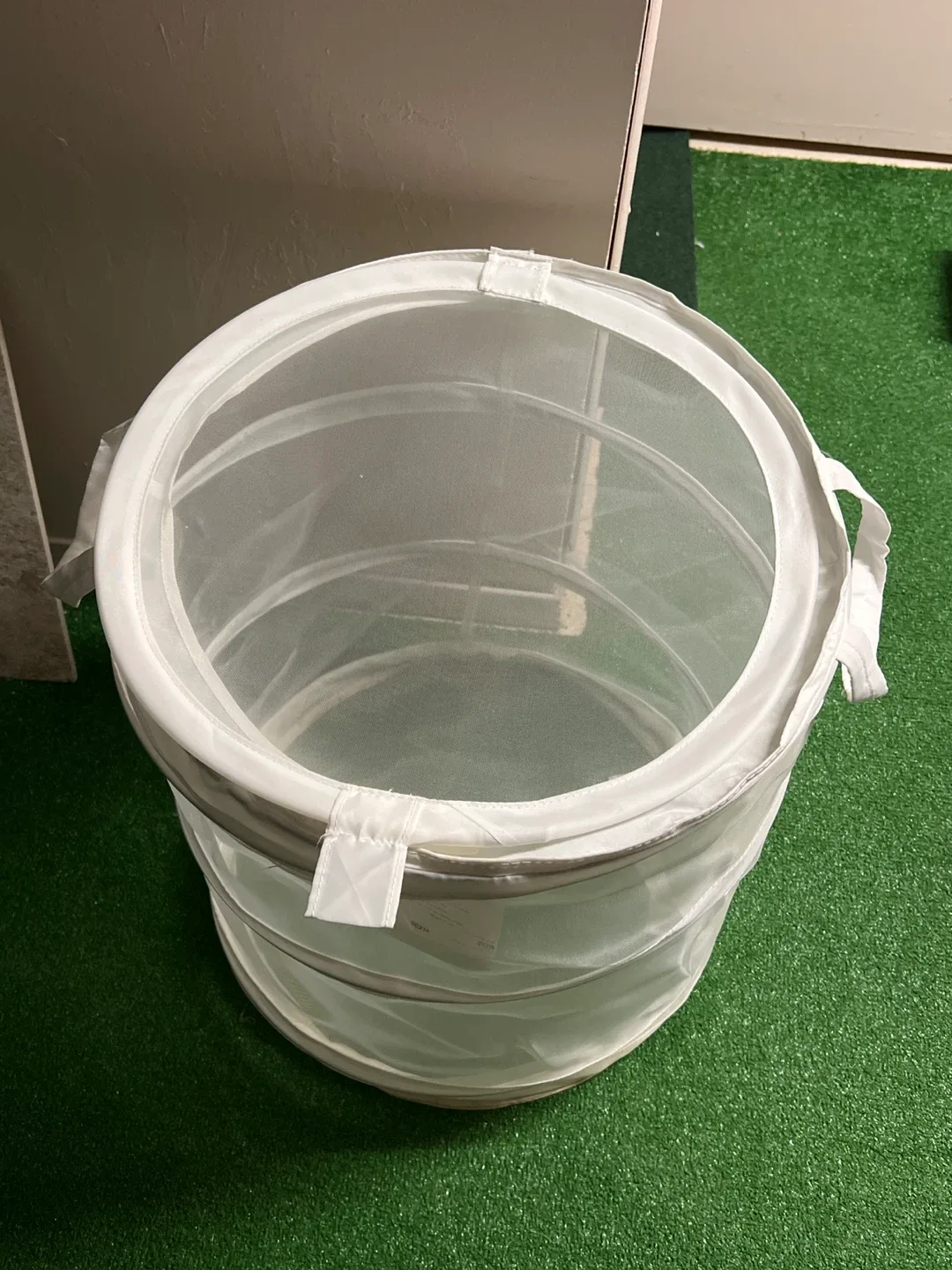 White Pop-Up Laundry Hamper