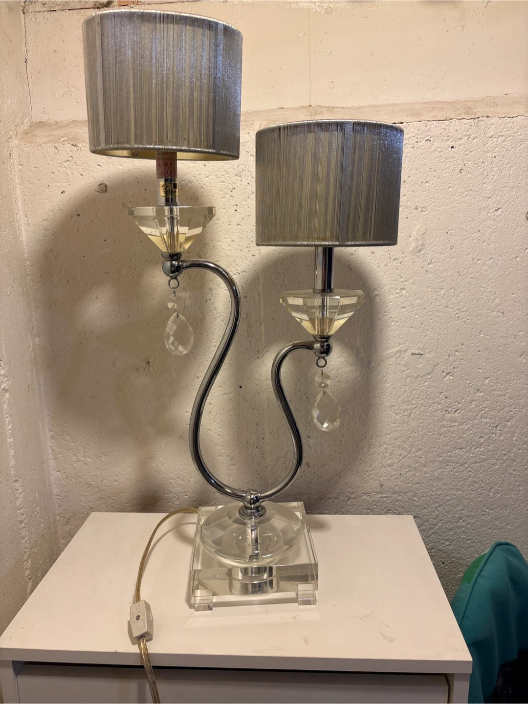 Double Crystal Accent Table Lamp