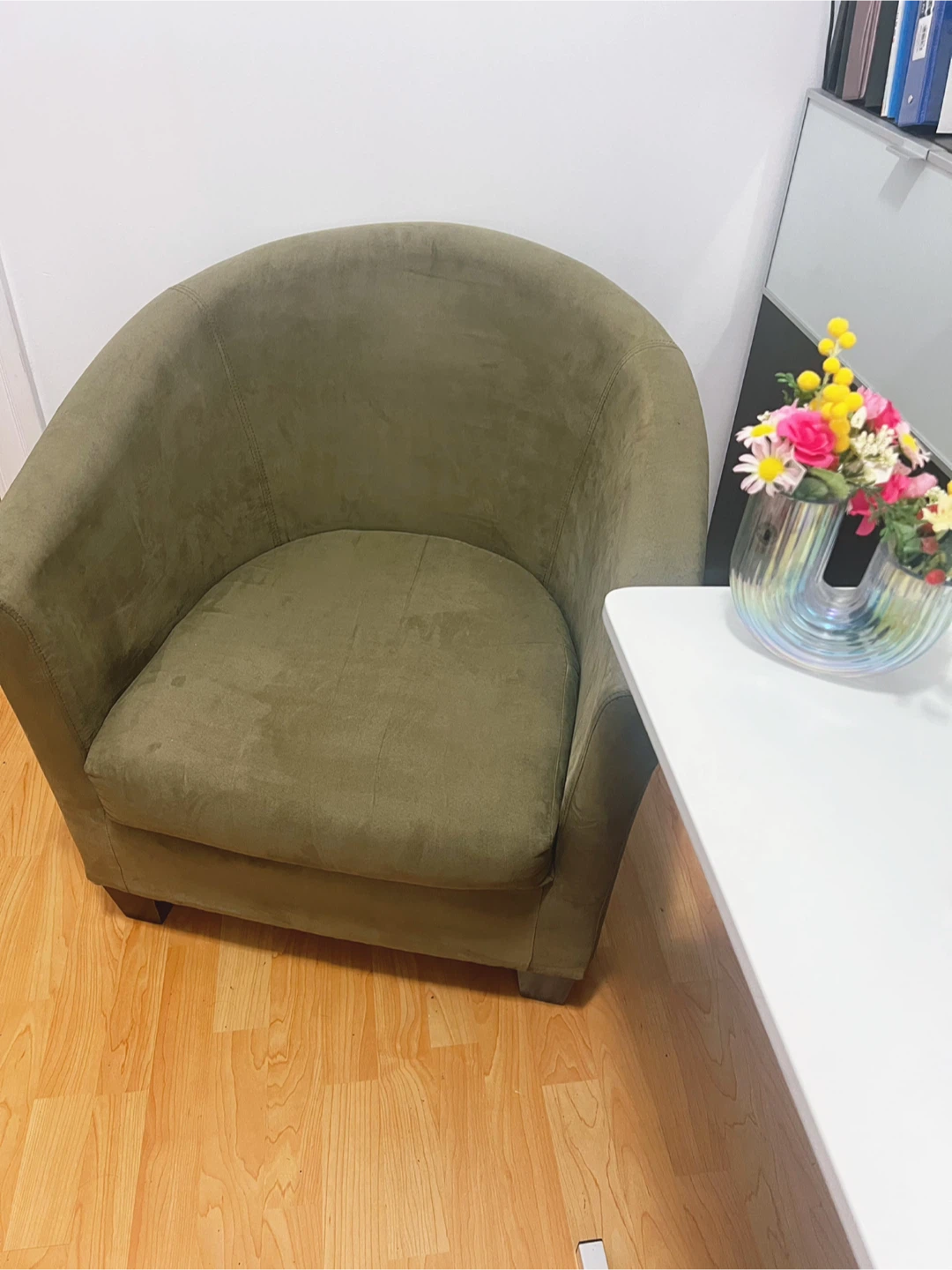Olive Green Armchair,delivery available