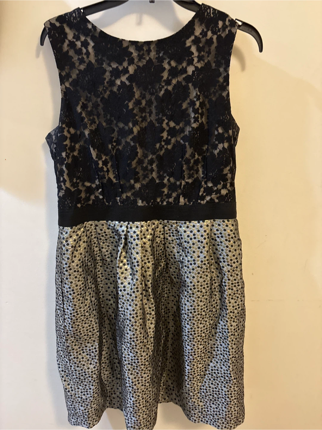Lace Top Dress - Black & Silver