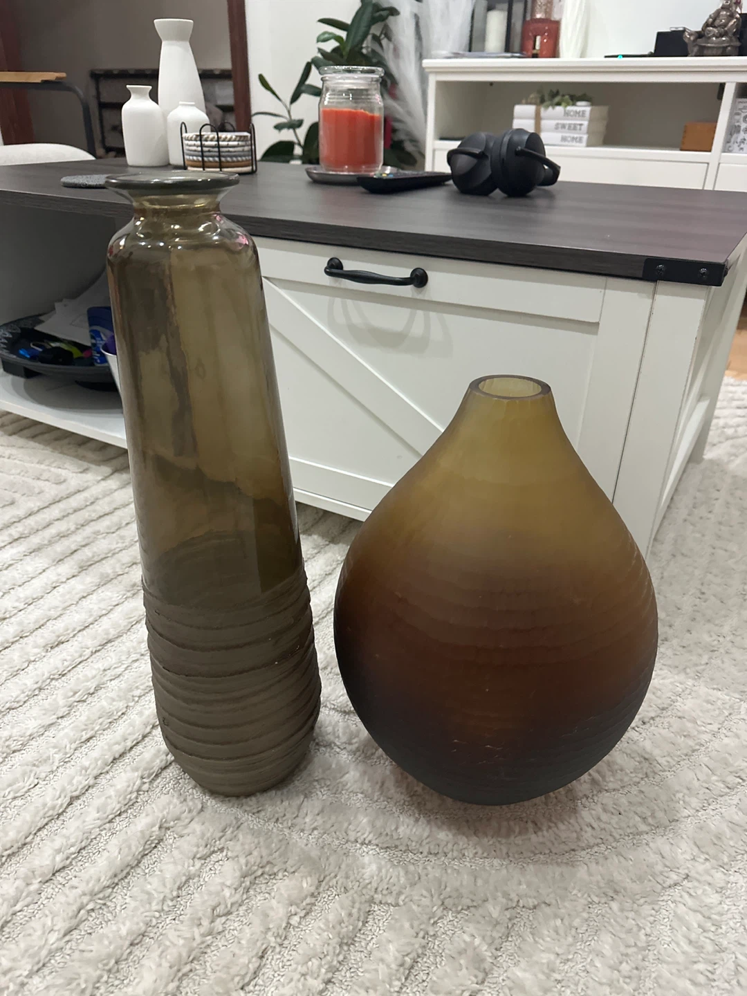 Decorative Brown Glass Vases