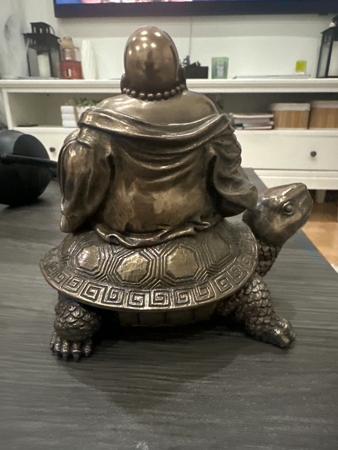 Buddha riding turtle statue - photo 3