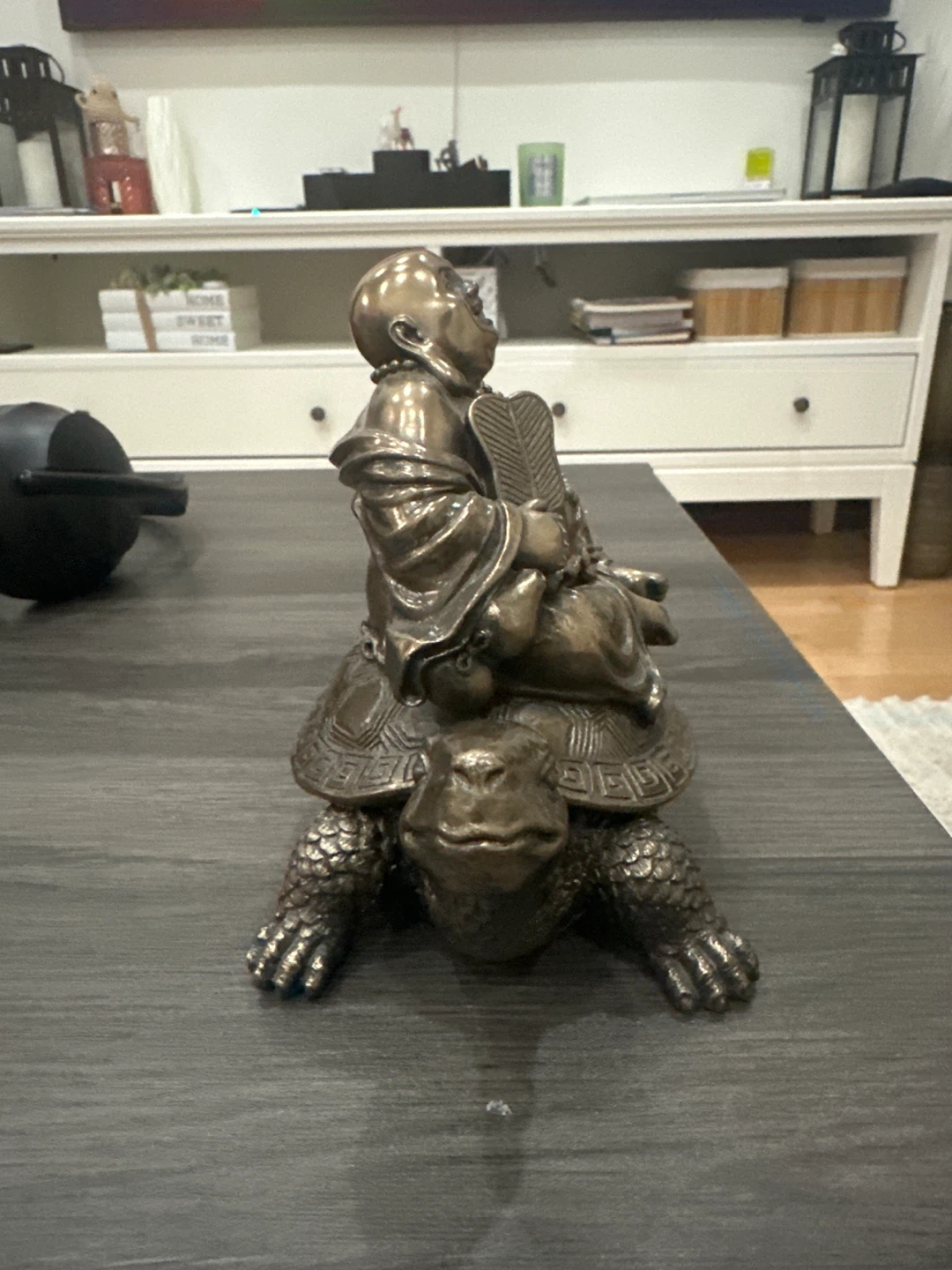 Buddha riding turtle statue - photo 2