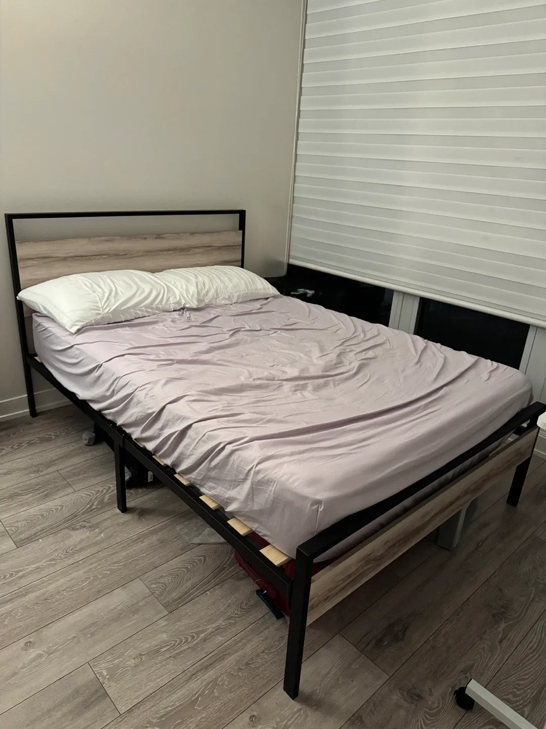 Full Size Bed Frame + mattress (ready to pick up)