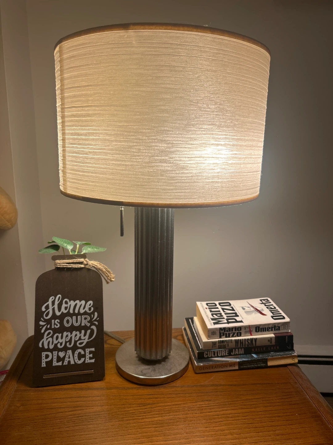 Table Lamp with Beige Shade - photo 2