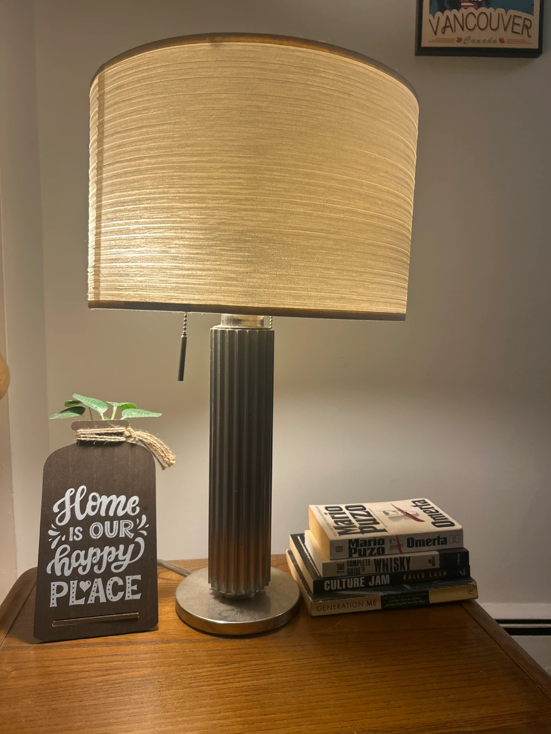 Table Lamp with Beige Shade