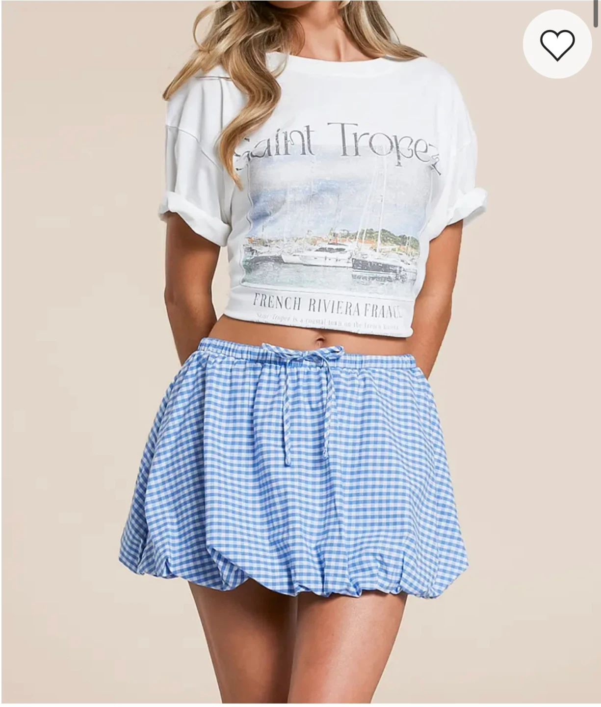 Dakota Blue Gingham Skirt - Size L