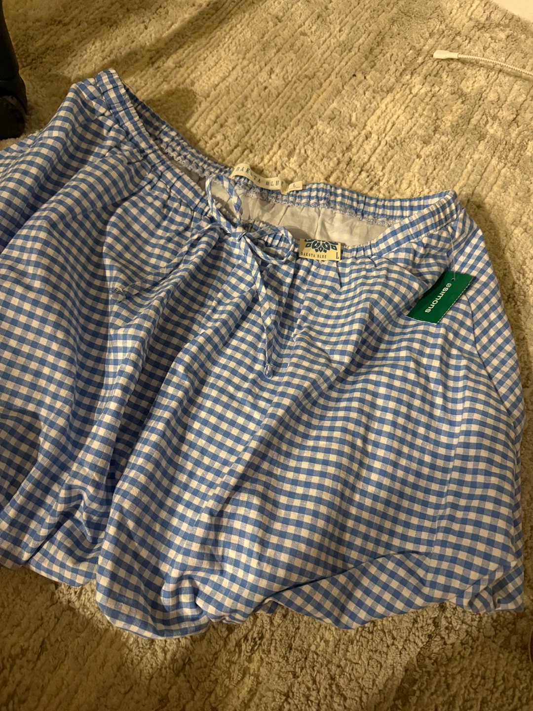 Dakota Blue Gingham Skirt - Size L - photo 3