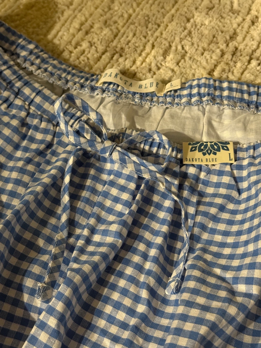 Dakota Blue Gingham Skirt - Size L - photo 2
