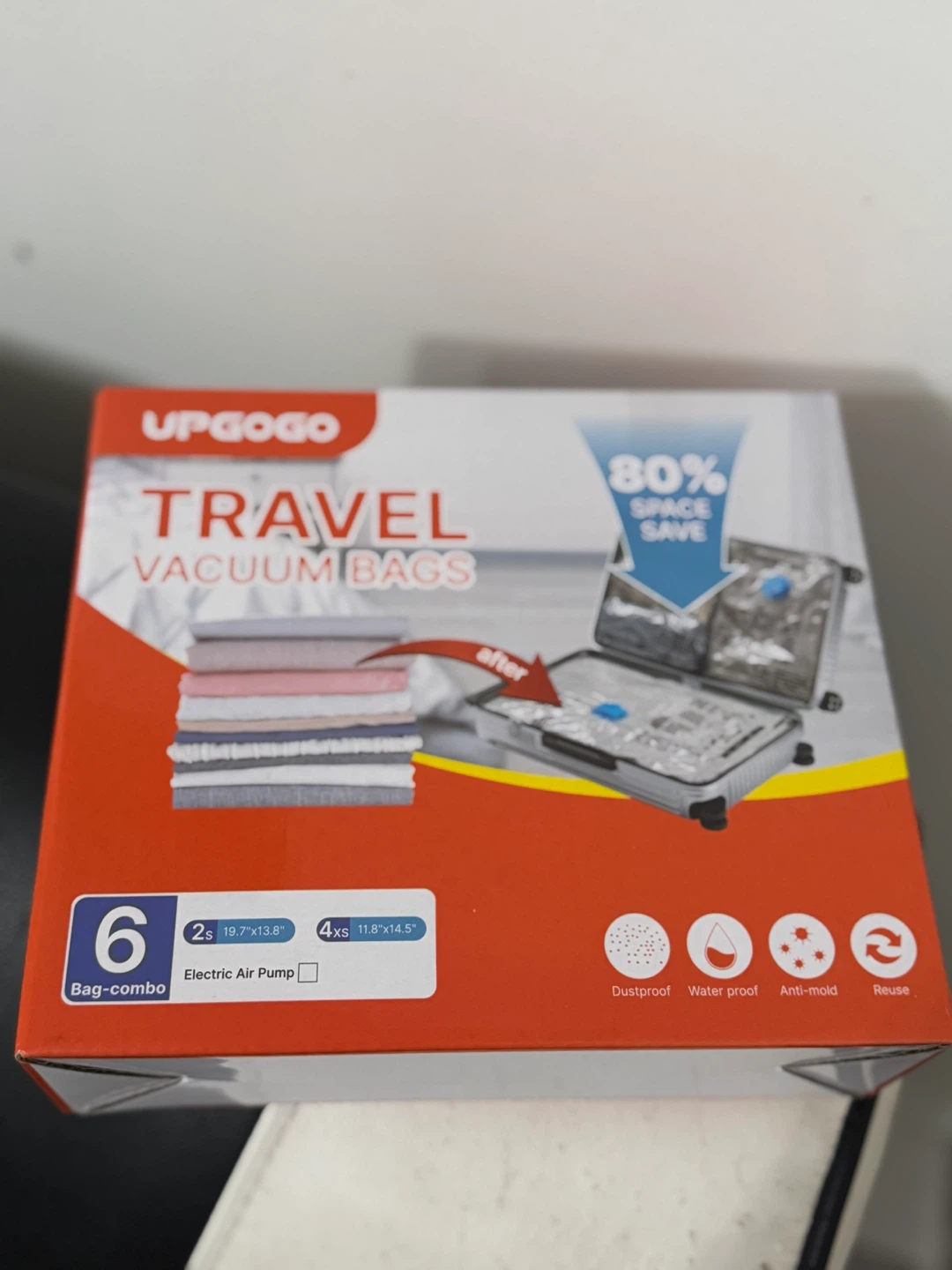 UpGOGO Travel Vacuum Bags 6-Bag Combo