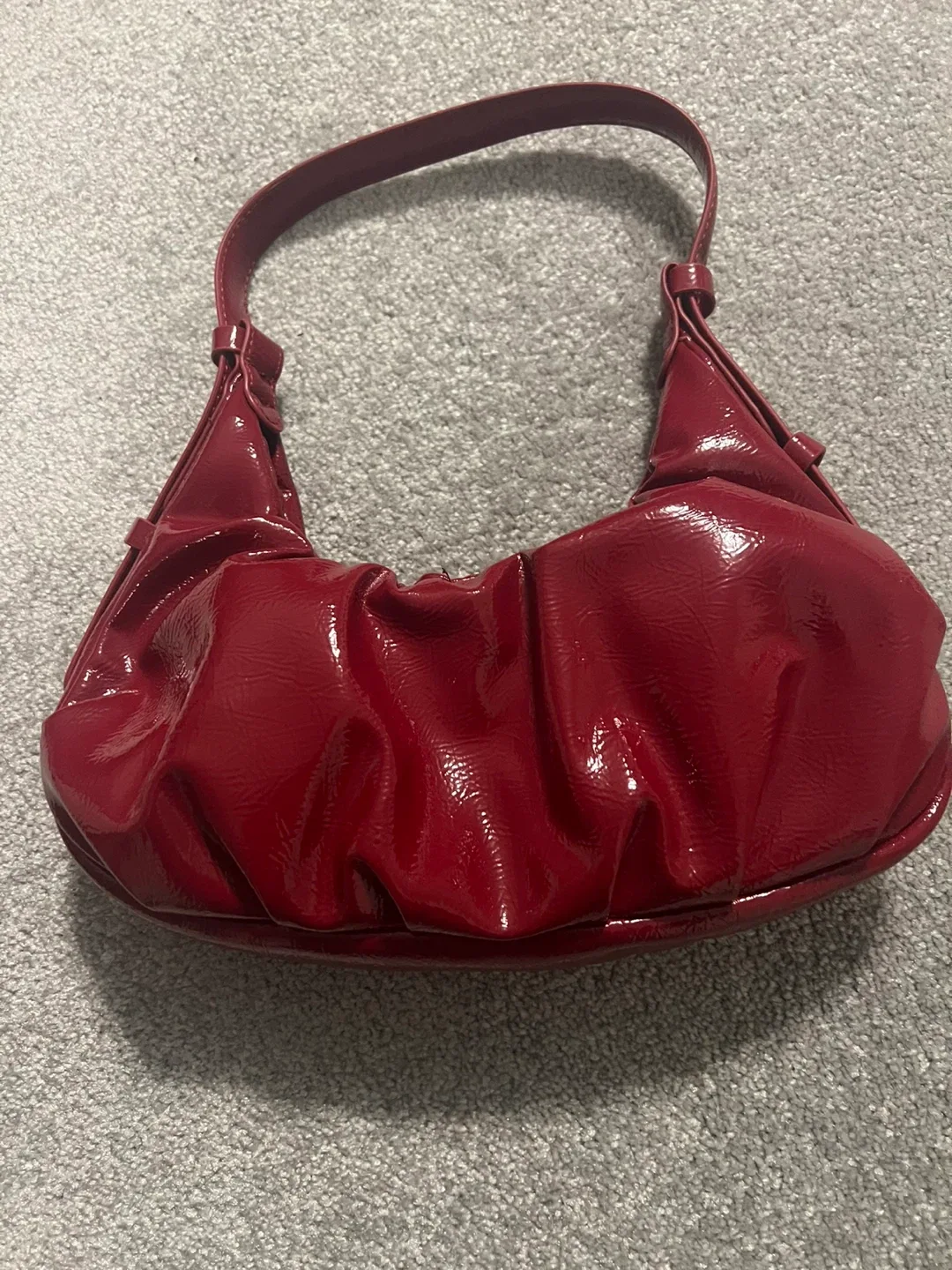 Red Patent Leather Shoulder Bag