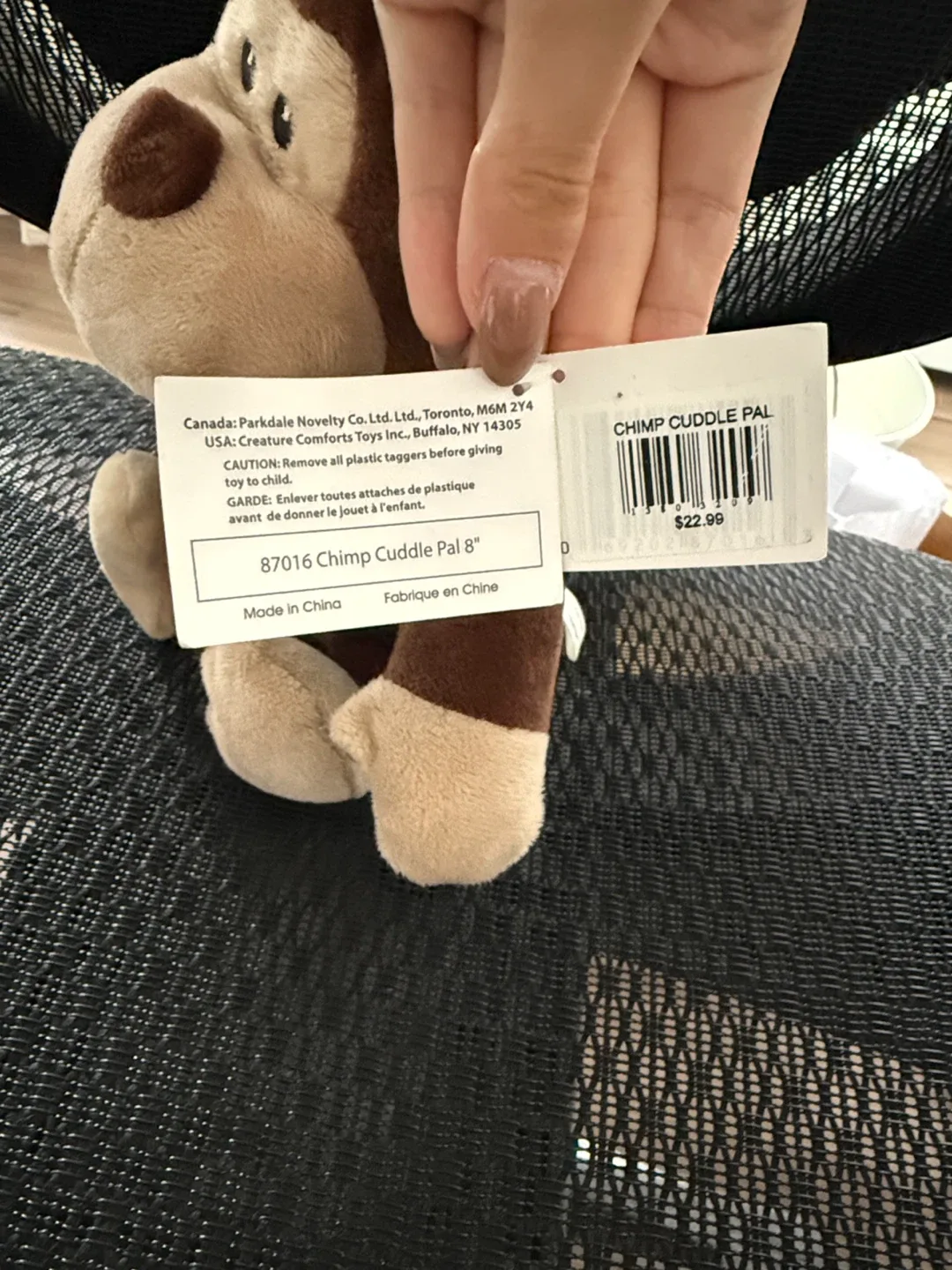 Chimp Cuddle Pal 8" Plush Toy image indicator(3)