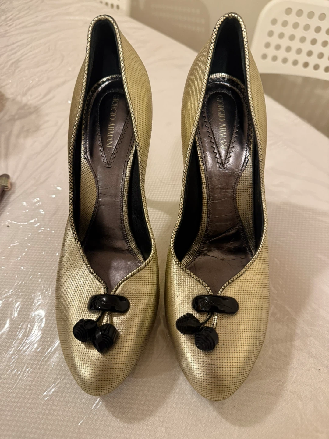 Giorgio Armani Gold Heels