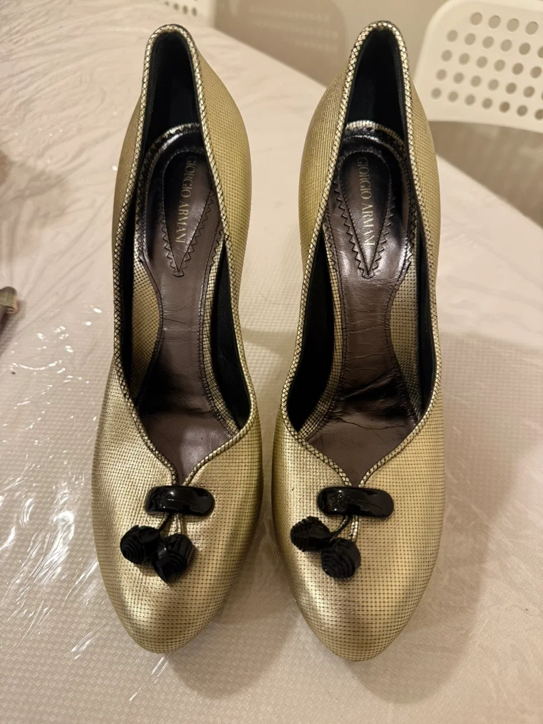 Giorgio Armani Gold Heels thumbnail