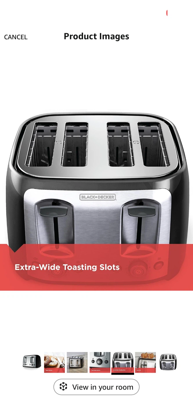 Black+Decker 4-Slice Toaster - Black & Silver - photo 4