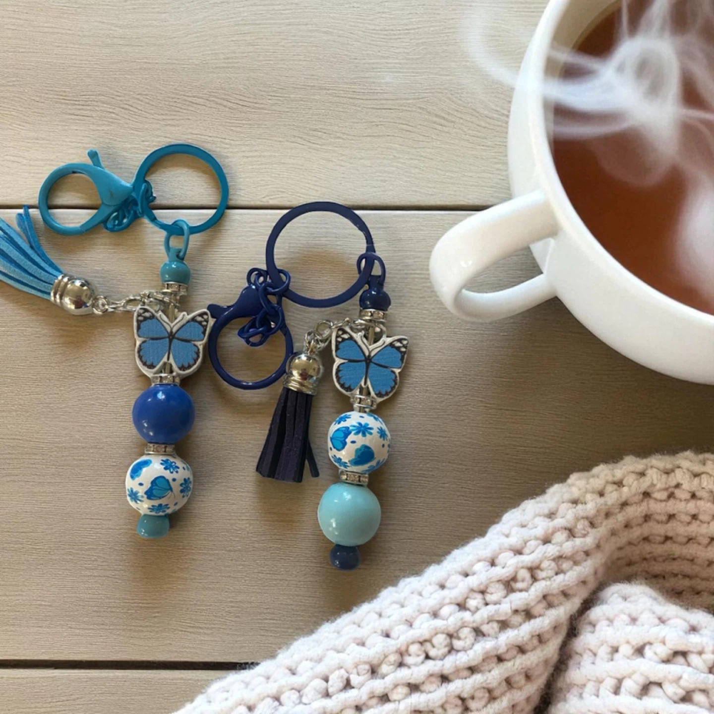 Butterfly Beaded Keychain - photo 5