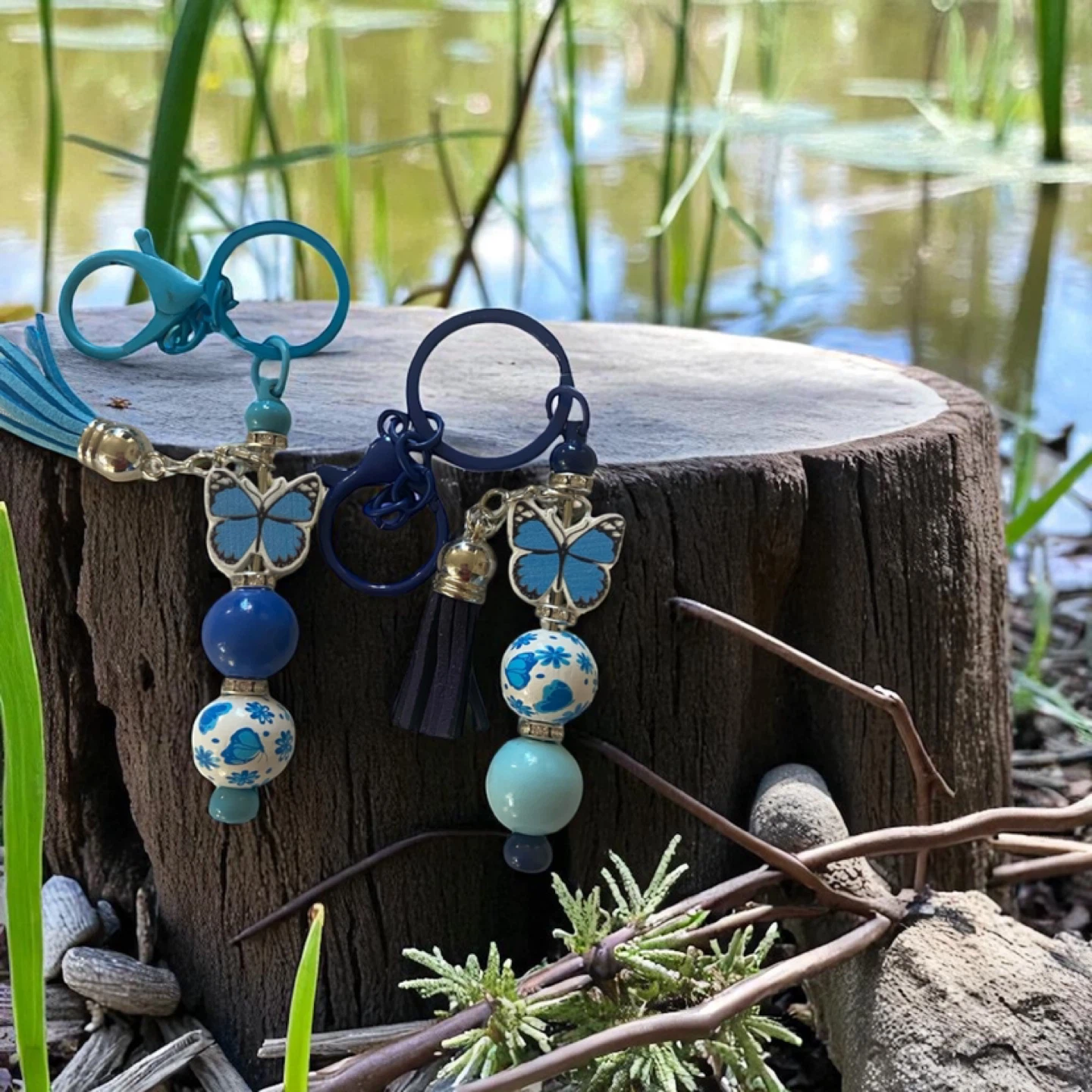 Butterfly Beaded Keychain - photo 2