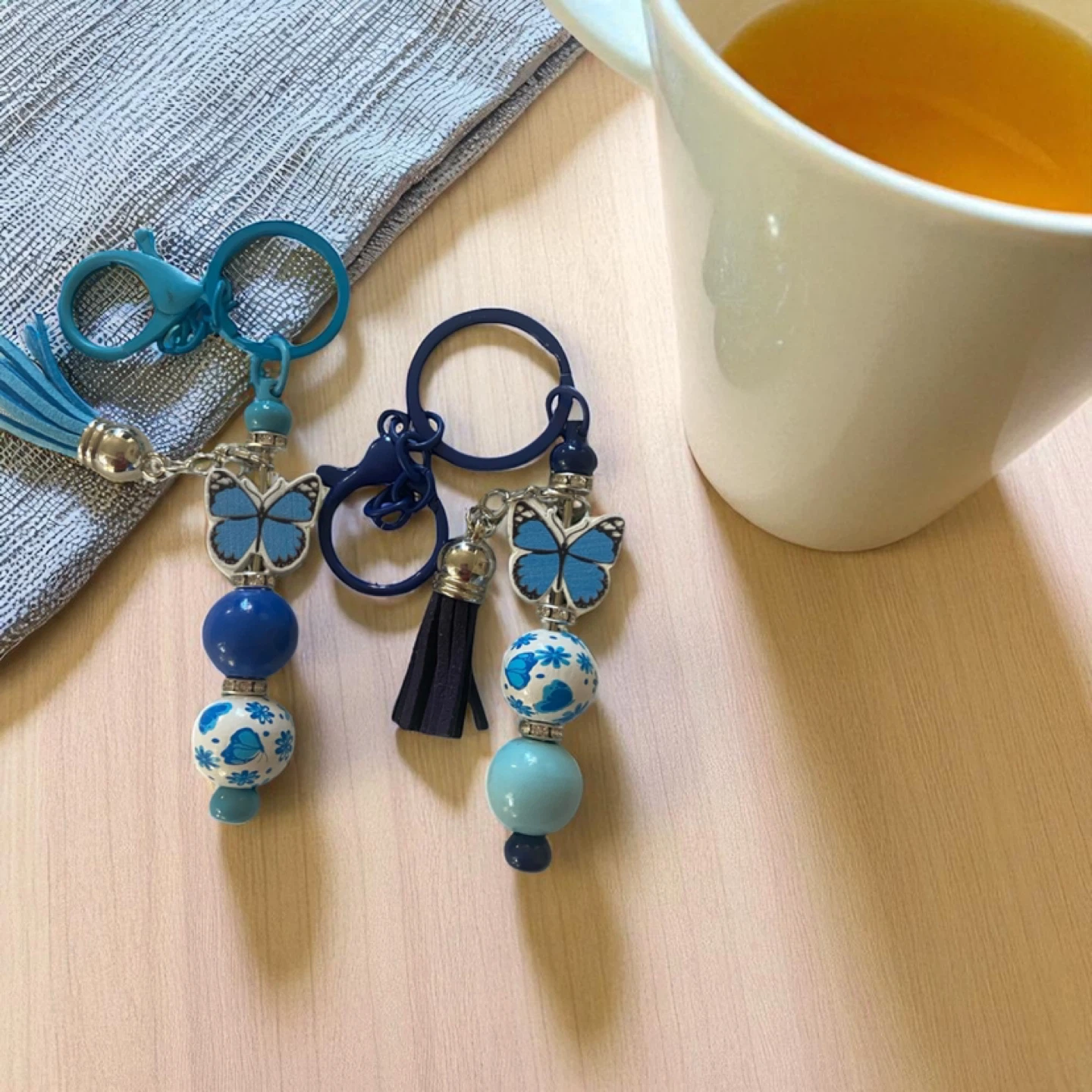 Butterfly Beaded Keychain - photo 4
