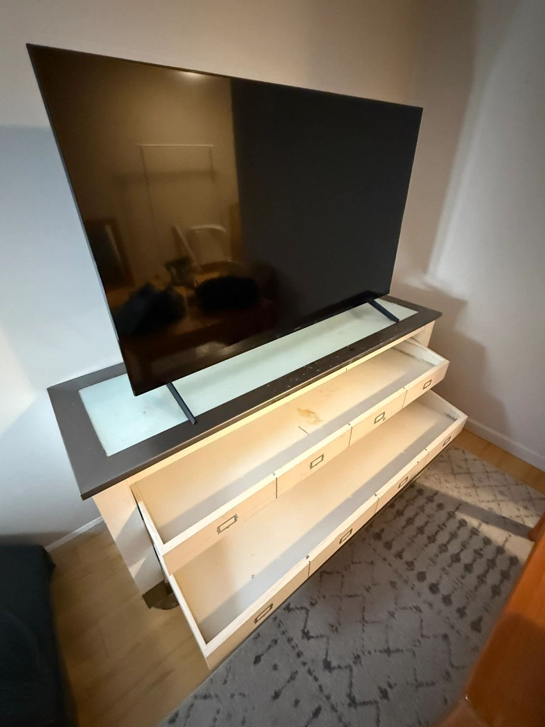 White & Metal TV Stand / Media Console