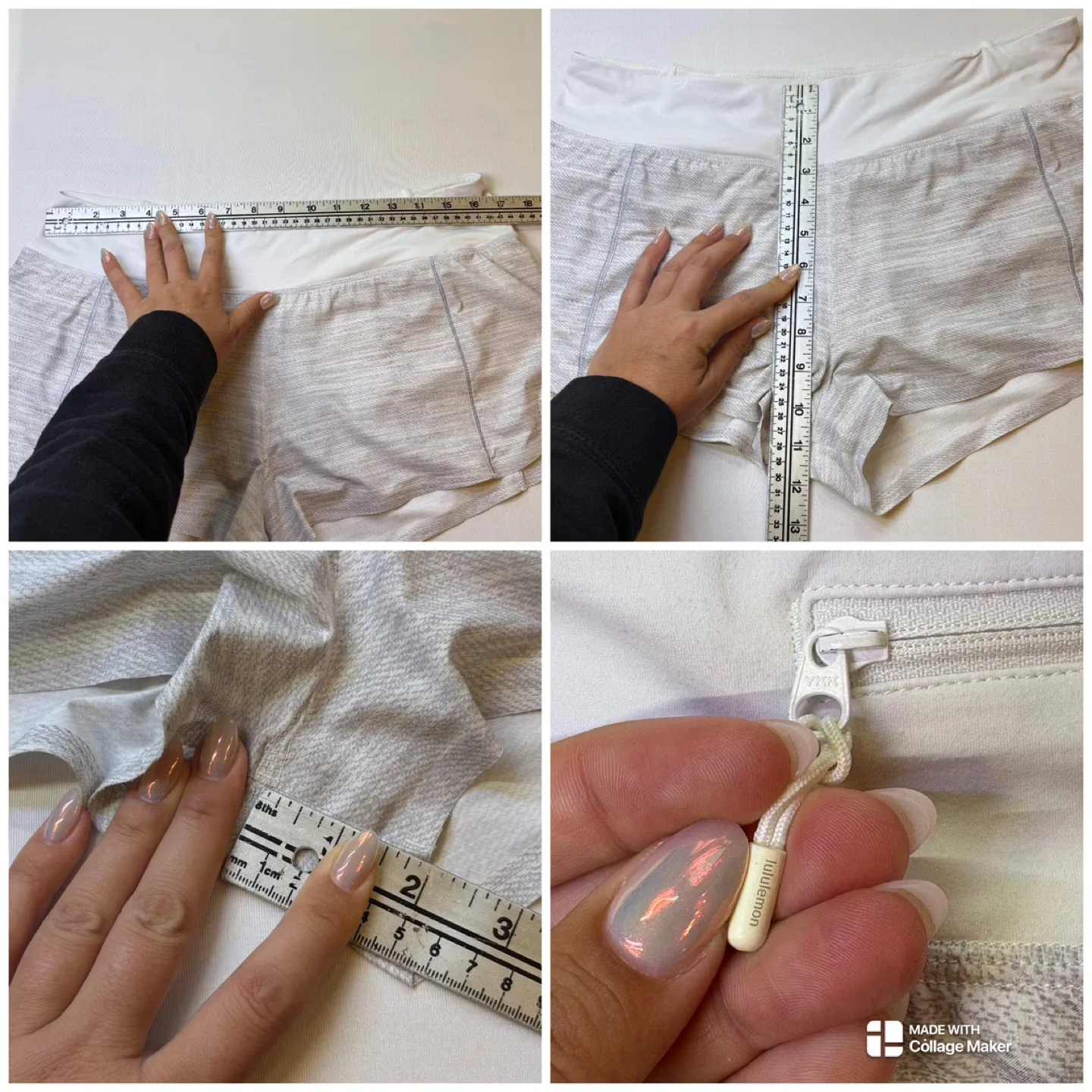 Lululemon Grey Light As Air Running Shorts Lined Lasercut Sz 10 image indicator(2)