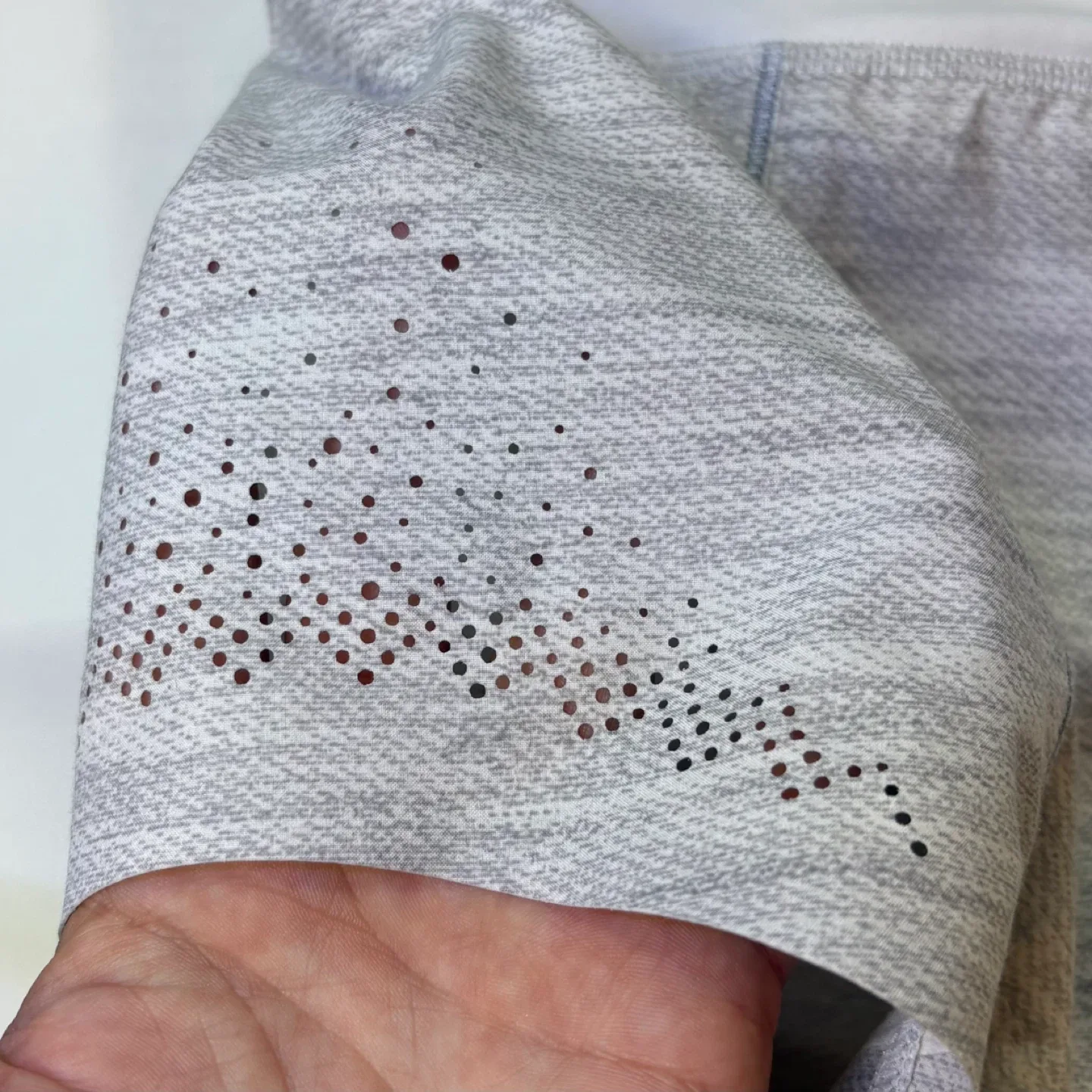 Lululemon Grey Light As Air Running Shorts Lined Lasercut Sz 10 image indicator(4)