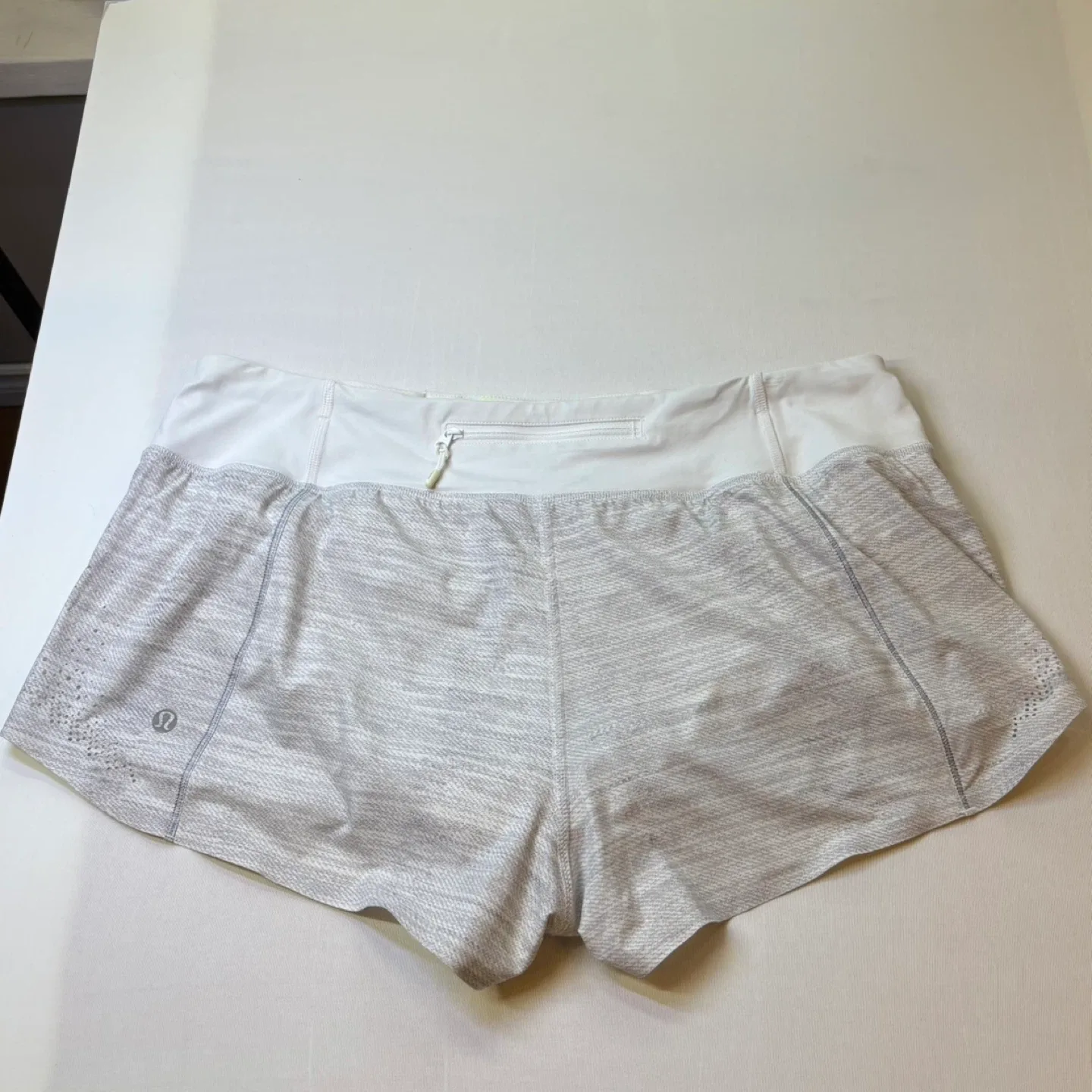 Lululemon Grey Light As Air Running Shorts Lined Lasercut Sz 10 image indicator(9)