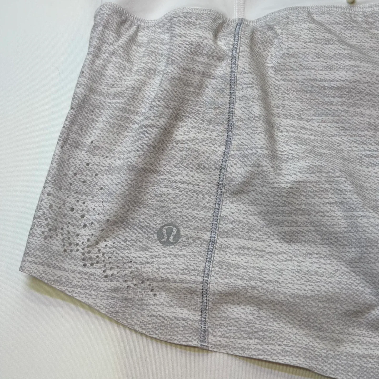 Lululemon Grey Light As Air Running Shorts Lined Lasercut Sz 10 image indicator(10)