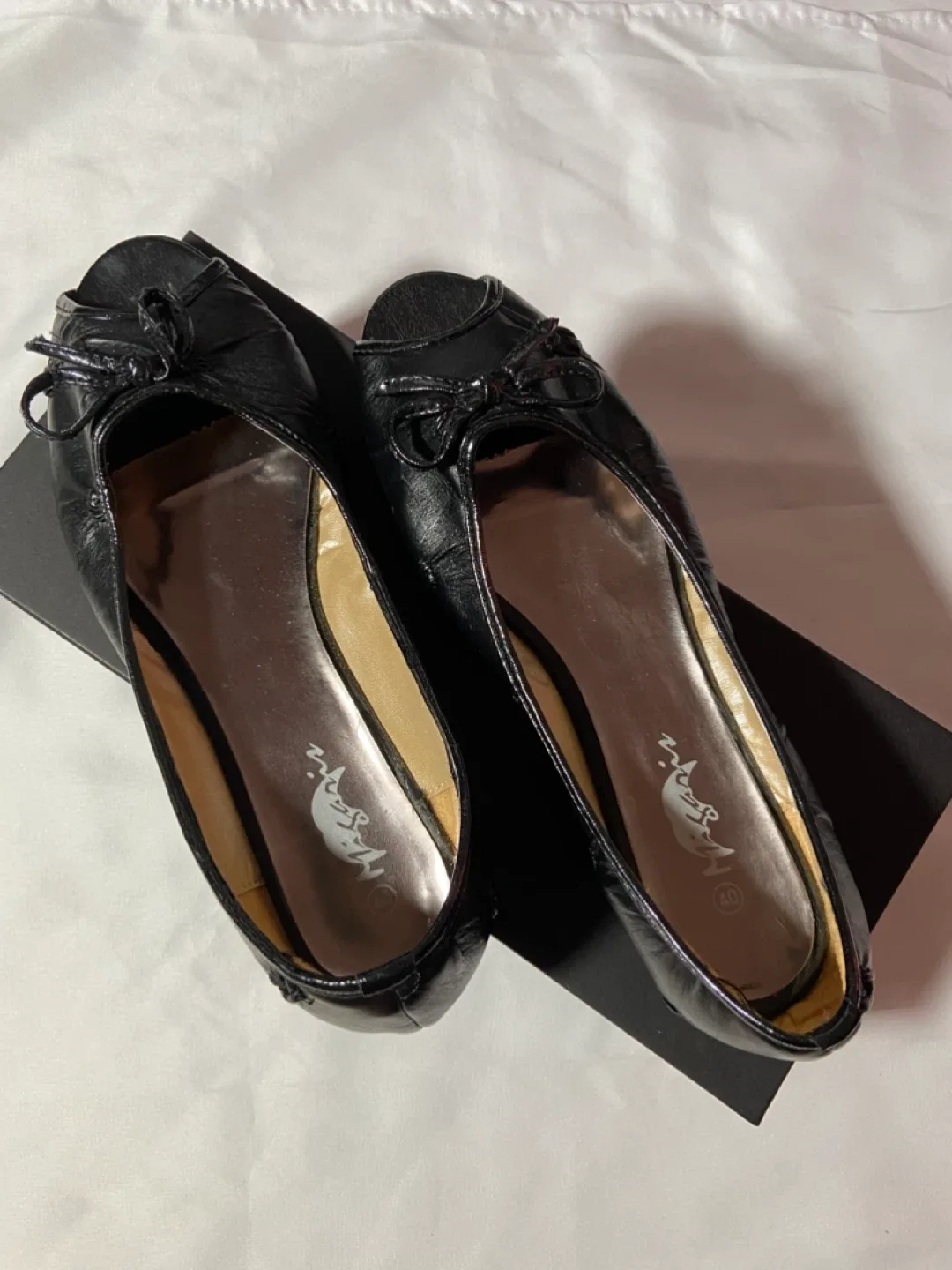 Mascotte Black Leather Ballet Flats -
