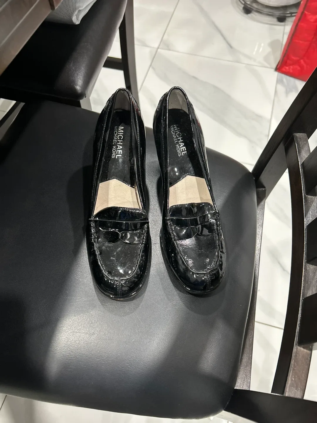 Michael Kors Black Patent Leather Heels - Size 8 image indicator(2)