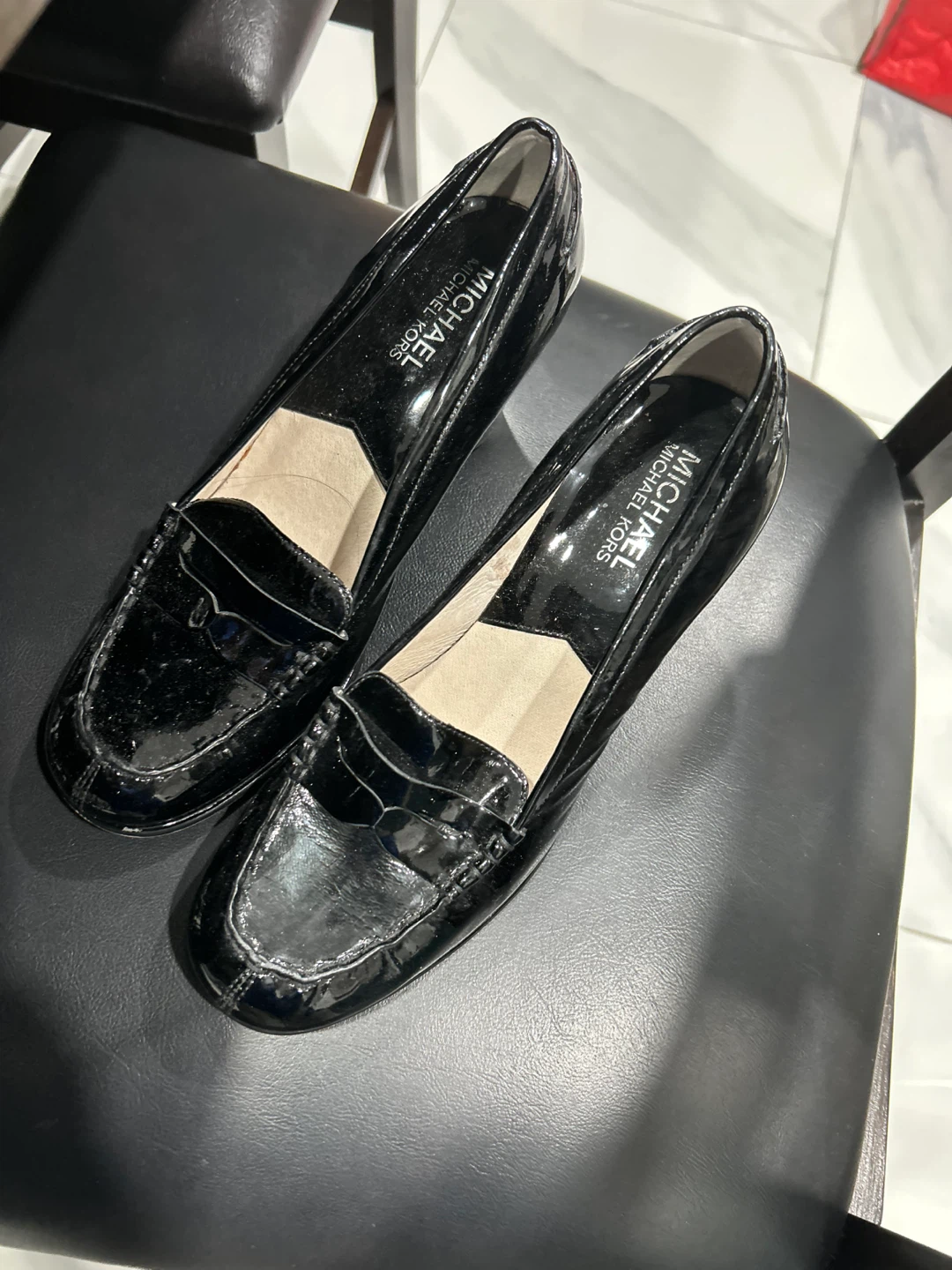 Michael Kors Black Patent Leather Heels - Size 8