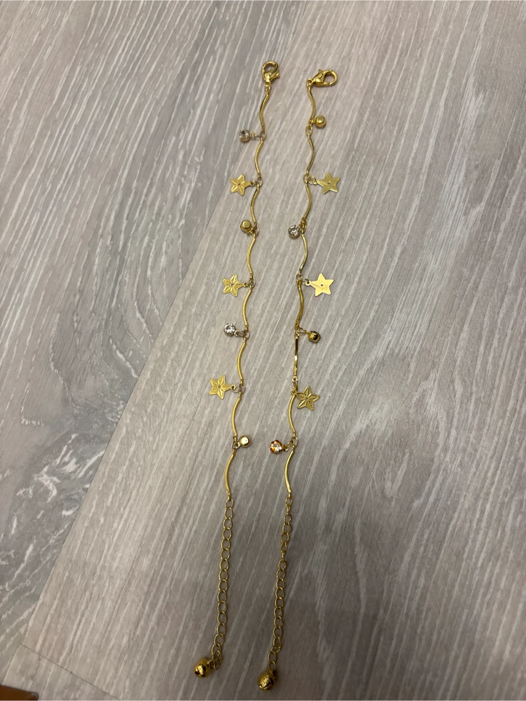 Gold Star Dangle anklete