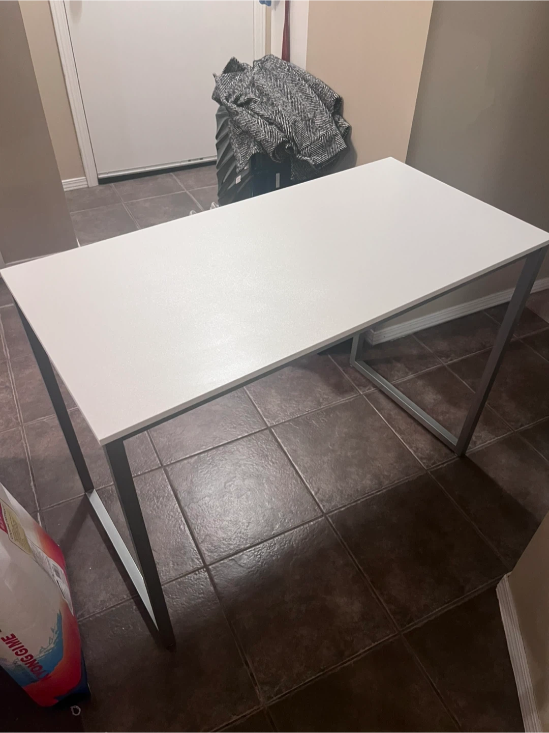 White Desk with Metal Legs