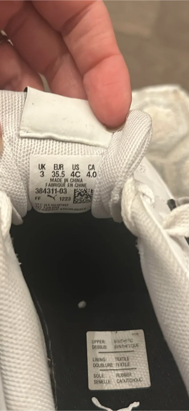 Puma Court Point Vulc Sneakers - White & Black, US 4C image indicator(4)