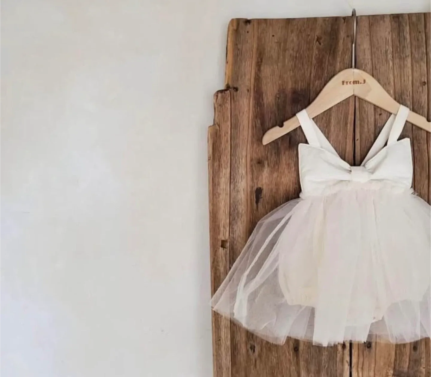 NEW Light Beige Ribbon Tutu Bodysuit Dress, Size 13-18 Months image indicator(4)