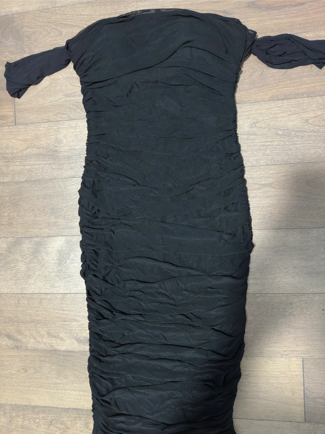 Black Ruched Bodycon Dress - photo 2