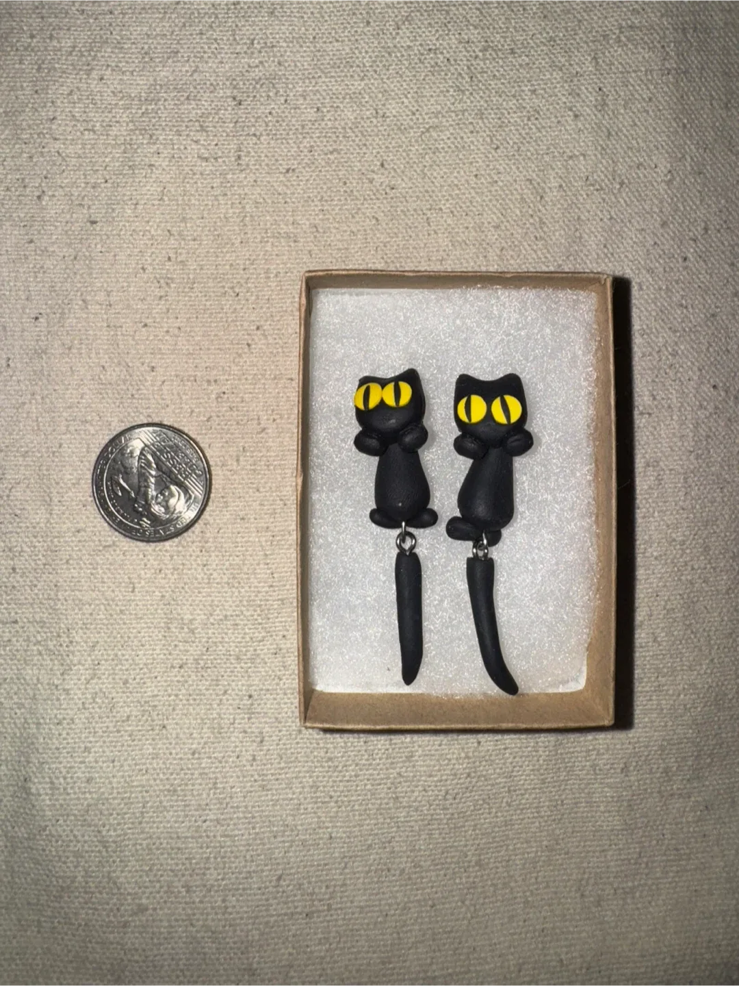 Handmade Black Cat Earrings thumbnail