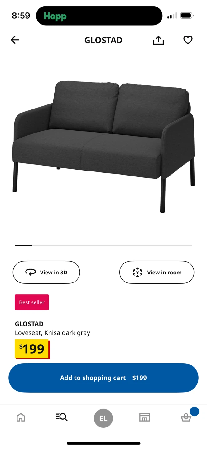 IKEA Glostad Loveseat - Blue - photo 2