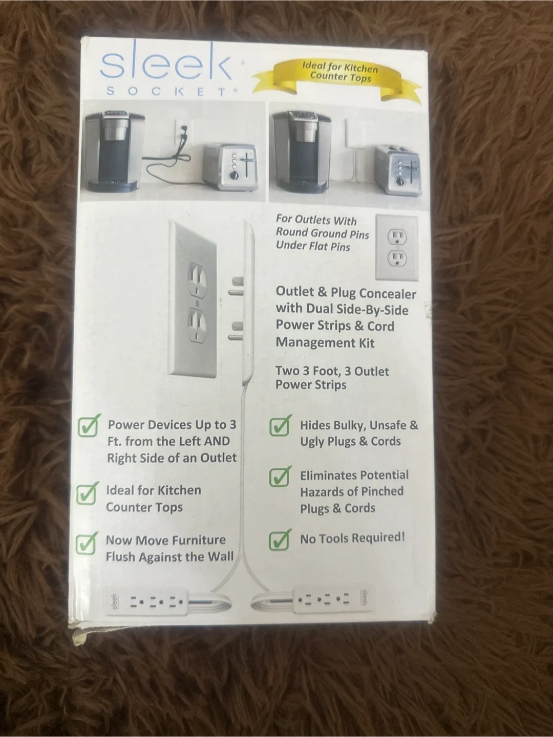 Sleek Socket Outlet Concealer & Cord Management Kit image indicator(2)