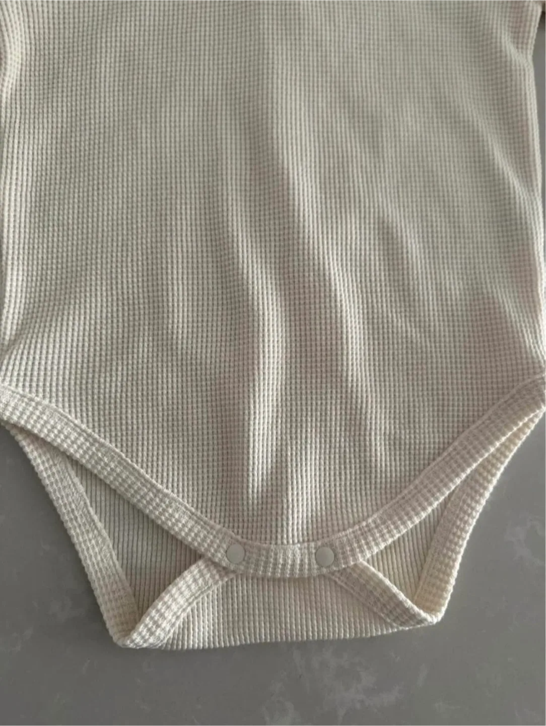 NEW Cream Waffle Knit Sailor Bodysuit, Size 12-24 Months image indicator(6)